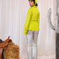 Rider Silk Button Up Blouse in Lime Light
