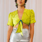Texas Silk Tie Top in Lime Light